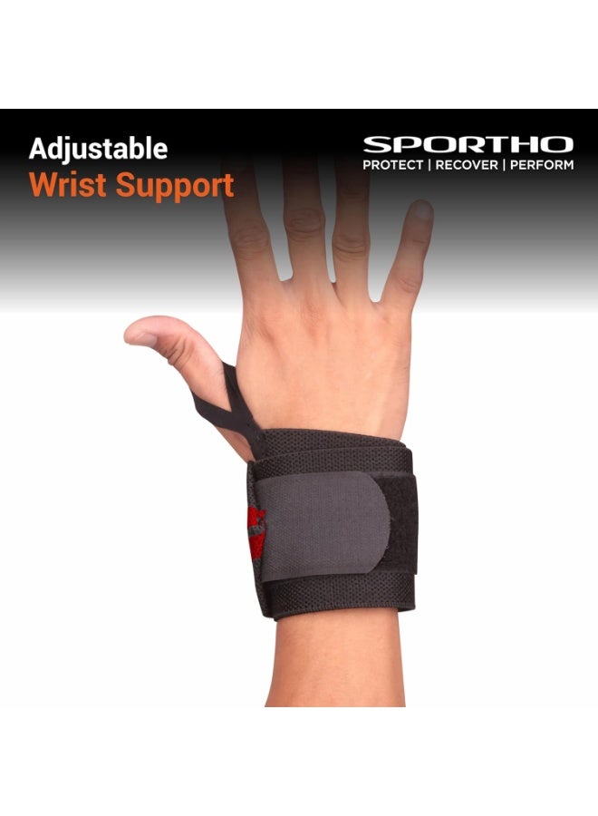 Nivia Weight Lifting Wrist Wraps with Thumb Loop (Red) – Adjustable Gym Wrist Support Straps for Men & Women, Compression Wrist Bands for Strength Training, CrossFit, Powerlifting & Workout - Image 2